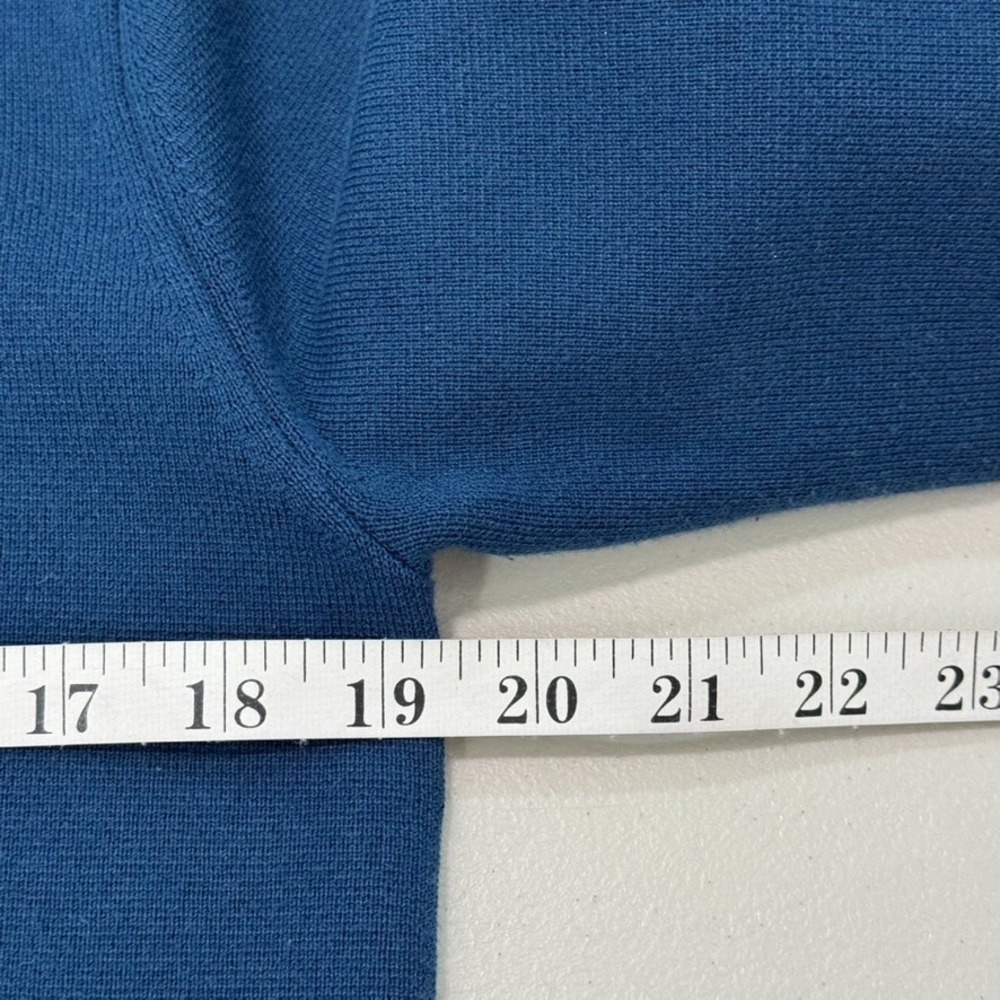 Uniqlo Washable Milano Ribbed Collared Jacket in Blue with Pockets Size M - Picture 9 of 11